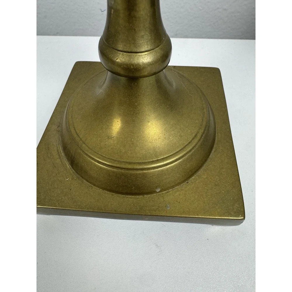 Vtg Mid Century Brass Candlesticks Pair 9.5